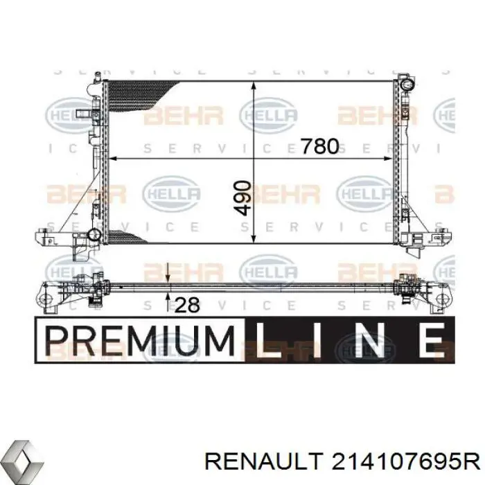 Água radiador Renault (RVI) 214107695R precio, desde 155,21 EUR