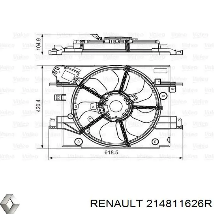 Ventilador (rodete +motor) refrigeración del motor con electromotor completo para Dacia Duster (HM)