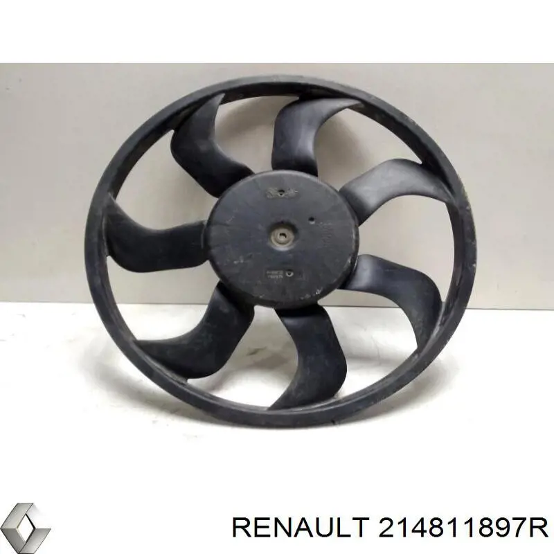 214811897R Renault (RVI) difusor de radiador, ventilador de refrigeración, condensador del aire acondicionado, completo con motor y rodete