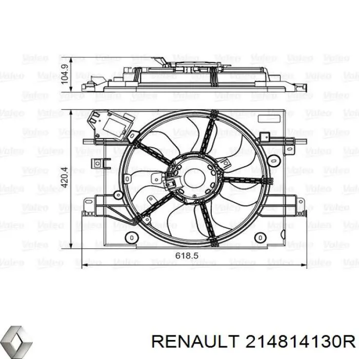 214814130R Renault (RVI) rodete ventilador, refrigeración de motor