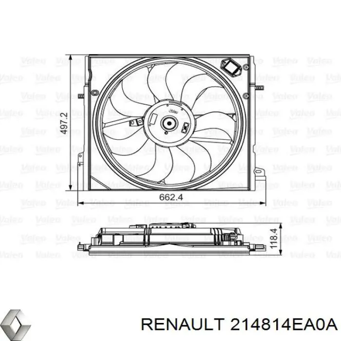 Ventilador de radiador 214814EA0A Renault (RVI)