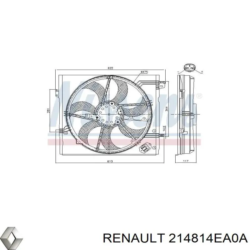 Ventilador de radiador 214814EA0A Renault (RVI)