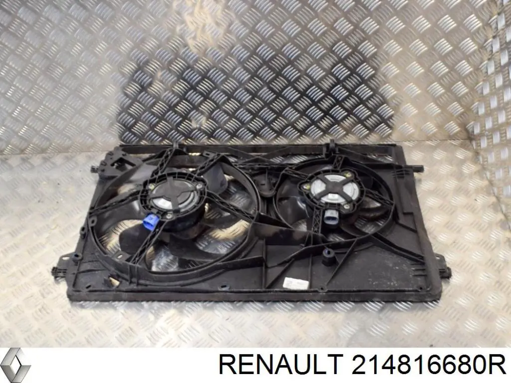 214816680R Renault (RVI) difusor de radiador, ventilador de refrigeración, condensador del aire acondicionado, completo con motor y rodete