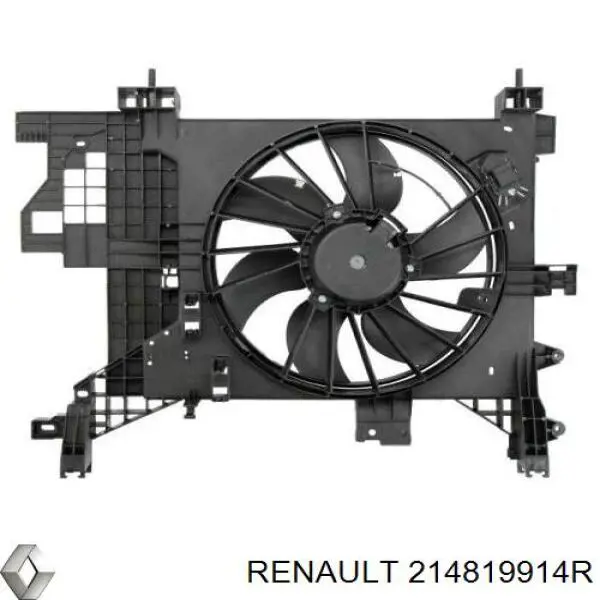 214819914R Renault (RVI) difusor de radiador, ventilador de refrigeración, condensador del aire acondicionado, completo con motor y rodete