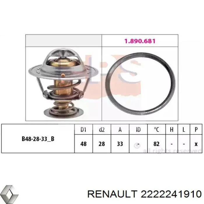 2222241910 Renault (RVI) Termostato de agua