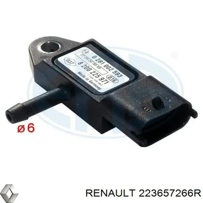 Sensor de presión de sobrealimentación 223657266R Renault (RVI)