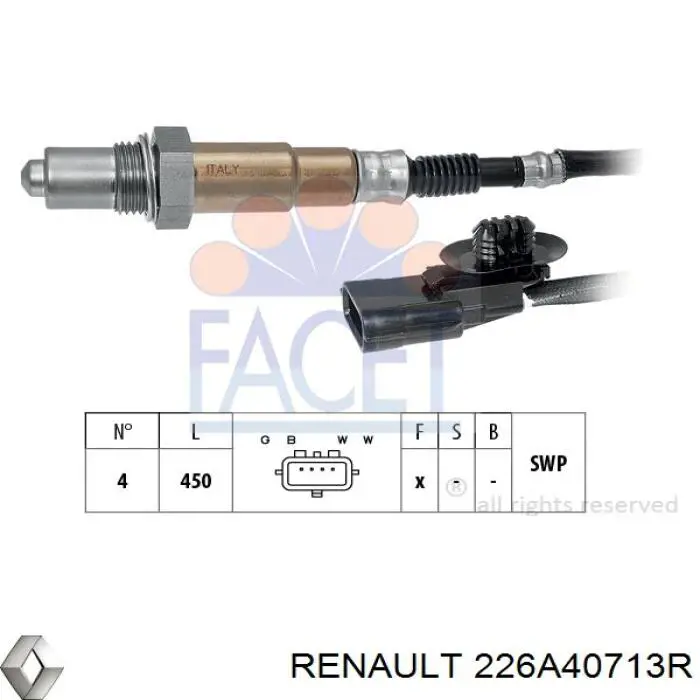 Sonda lambda de oxígeno posterior al catalizador Renault (RVI) 226A40713R precio, desde 65,49 EUR