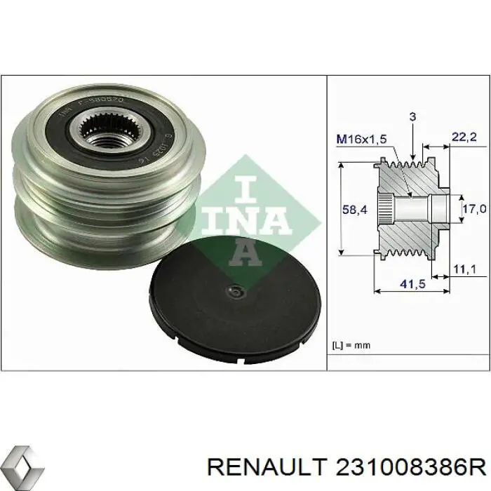 231008386R Renault (RVI) alternador