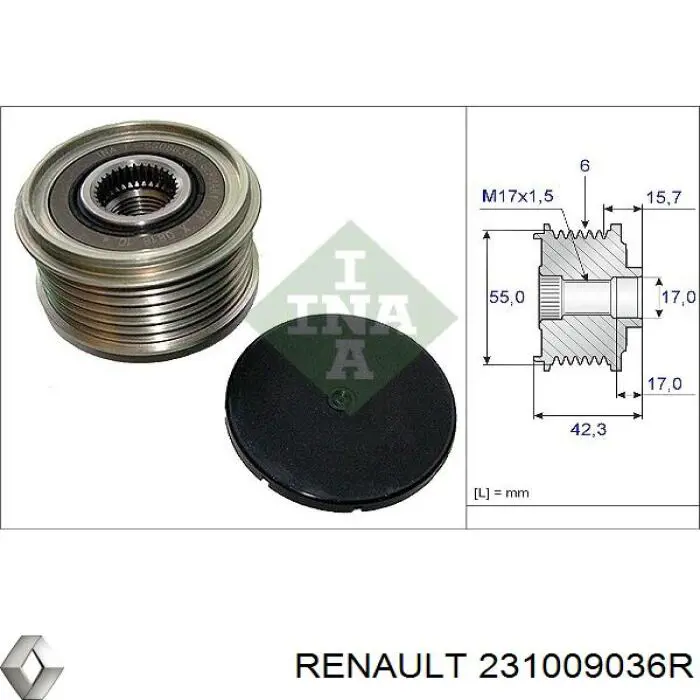 231003784R Renault (RVI) alternador