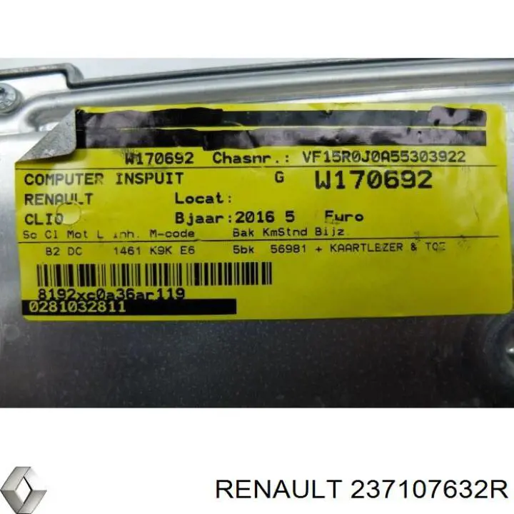 Unidad de control del motor  Renault (RVI) 237107632R precio, desde 161,17 EUR