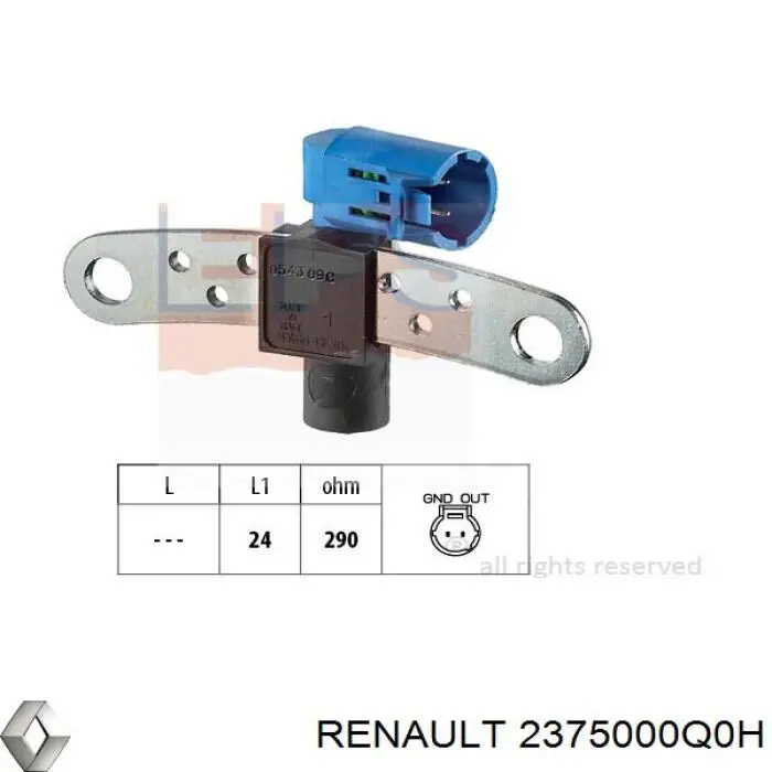 2375000Q0H Renault (RVI) sensor de posición del cigüeñal