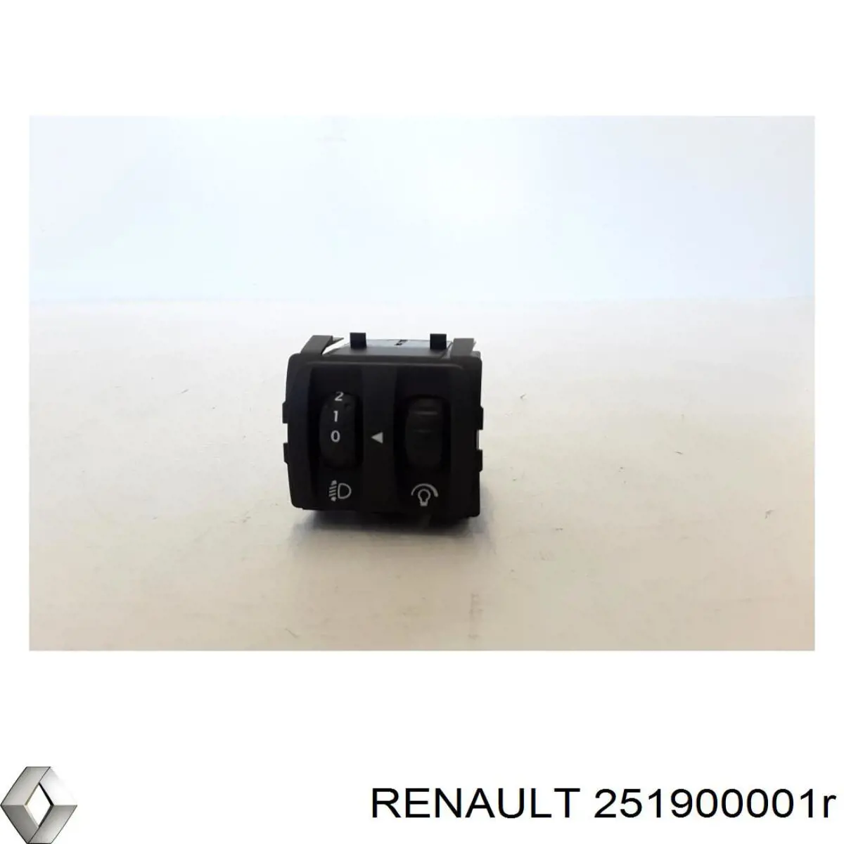Botón de elemento de regulación, regulación del alcance de faros Renault (RVI) 251900001R
