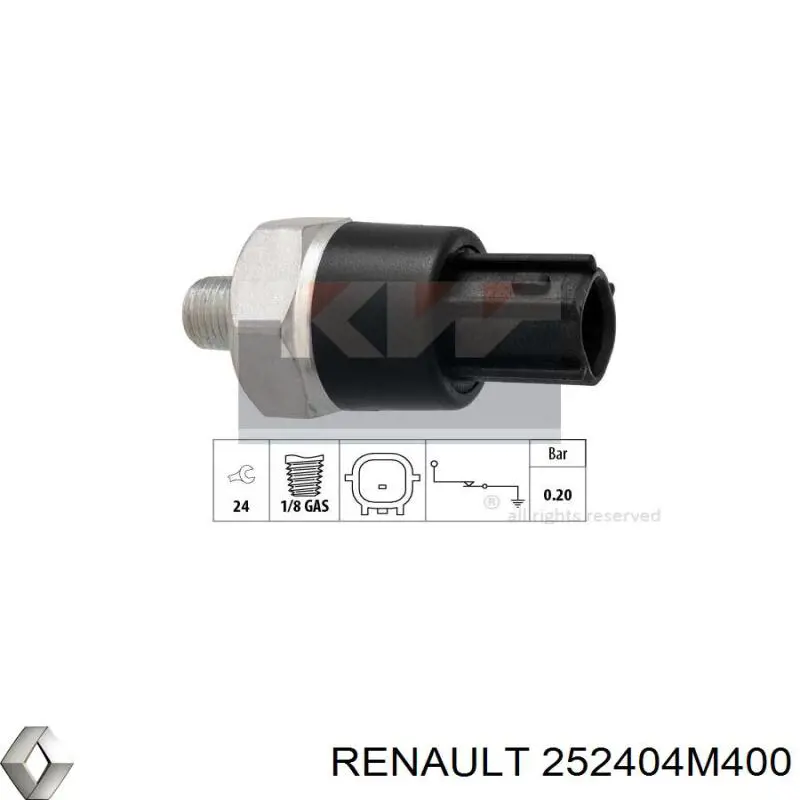 Comprar 252404M400 Renault (RVI) Sensor de presión de aceite