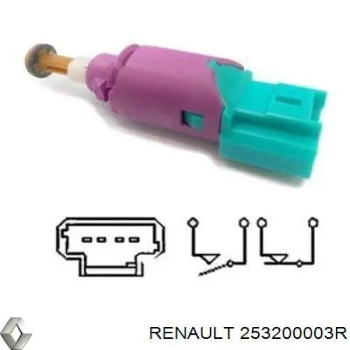Comprar 253200003R Renault (RVI) Interruptor de luz de freno