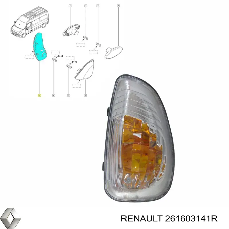 Comprar 261603141R Renault (RVI) Luz intermitente del espejo retrovisor derecho