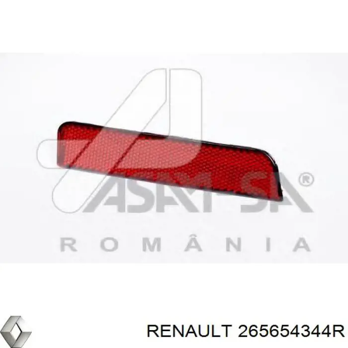 Comprar 265654344R Renault (RVI) Reflector trasero izquierdo del parachoques