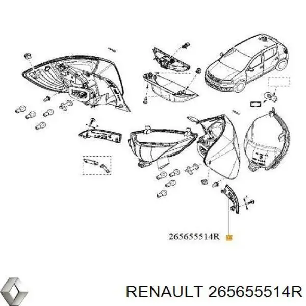 Reflector trasero izquierdo del parachoques Renault (RVI) 265655514R precio, desde 25,66 EUR