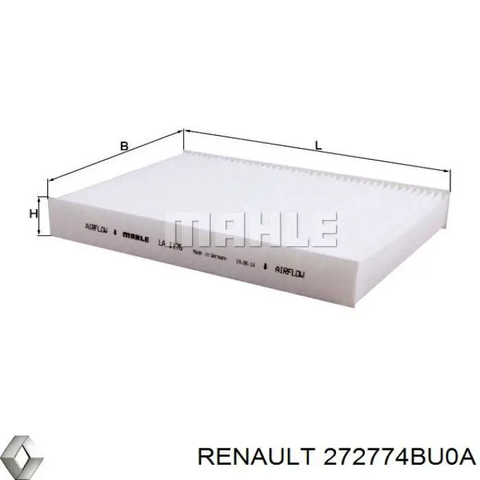 272774BU0A Renault (RVI) filtro habitáculo