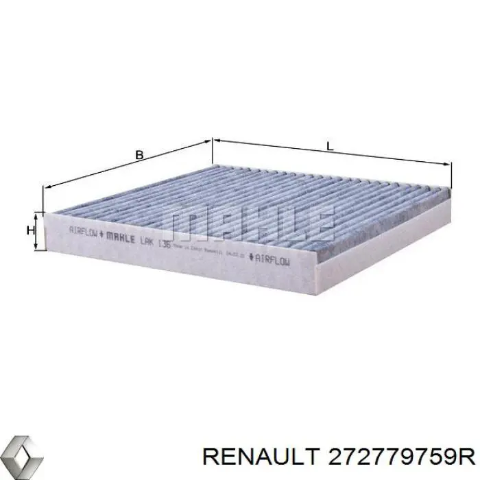 Comprar 272779759R Renault (RVI) Filtro de aire del habitáculo
