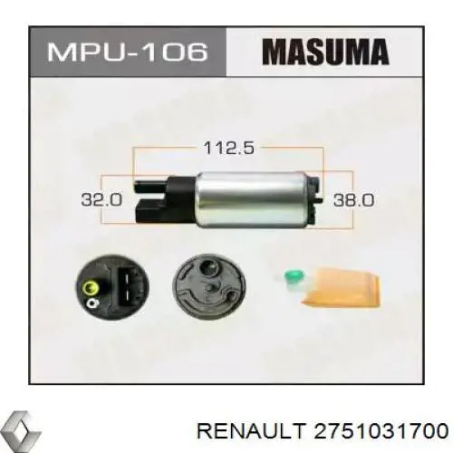 Módulo alimentación de combustible  Renault (RVI) 2751031700 precio, desde 30,19 EUR