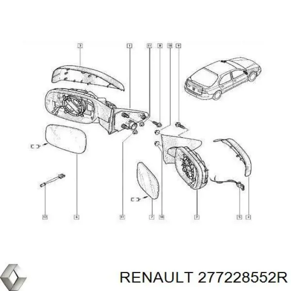 Sensor de temperatura ambiente Renault (RVI) 277228552R