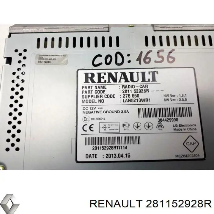 281153868R Renault (RVI) Pantalla multifuncion