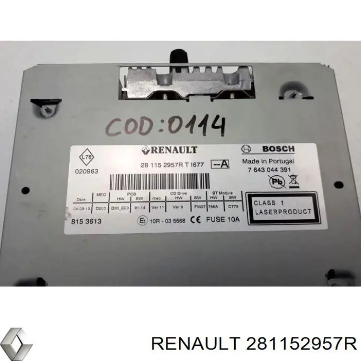 Radio AM/FM Renault (RVI) 281152957R precio, desde  EUR