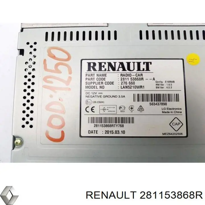 Pantalla 281153868R Renault (RVI)