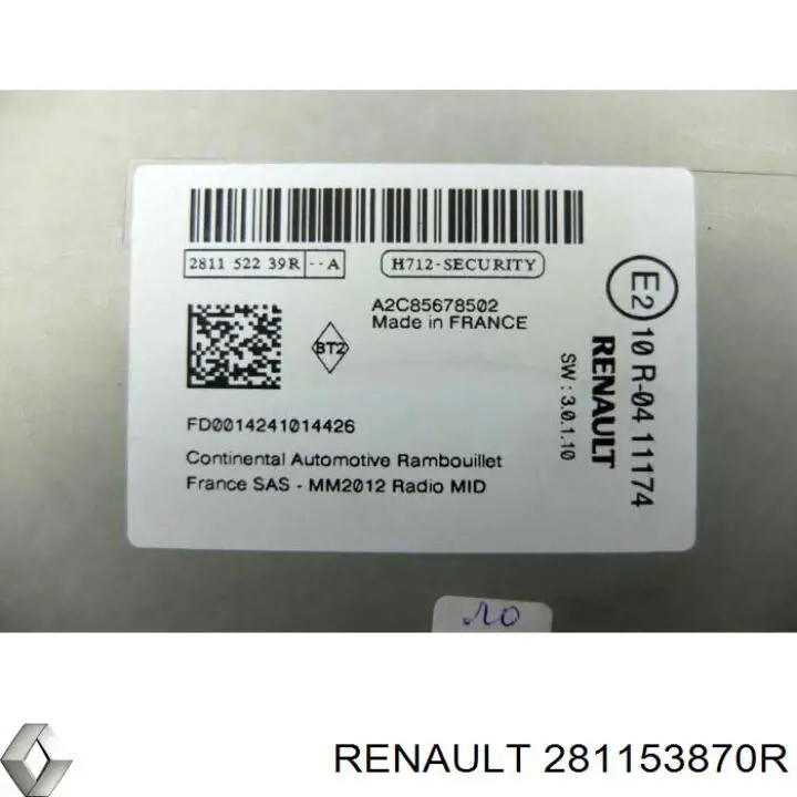 281153870R Renault (RVI) Radio AM/FM
