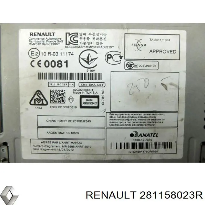 281158023R Renault (RVI) radio (radio am/fm)