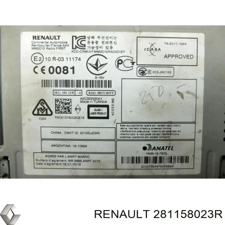 281159184R Renault (RVI) radio (radio am/fm)