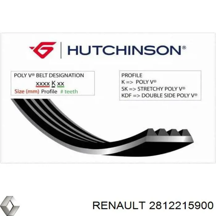 2812215900 Renault (RVI) Correa poly v