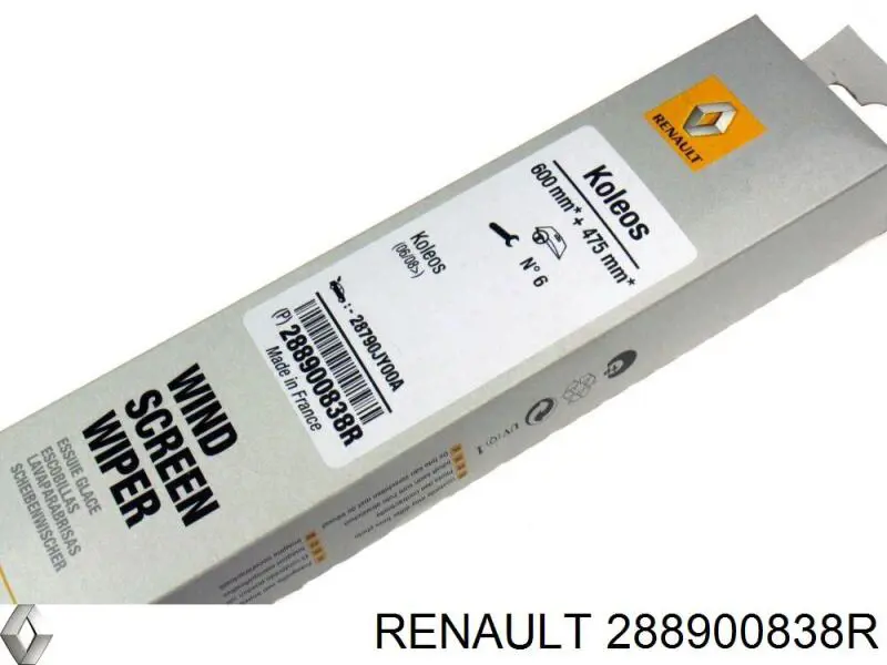 Comprar 288900838R Renault (RVI) Juego de escobillas de luna delantera, 2 piezas