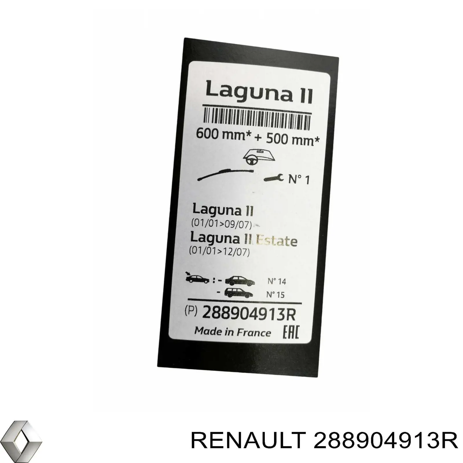 Comprar 288904913R Renault (RVI) Juego de escobillas de luna delantera, 2 piezas