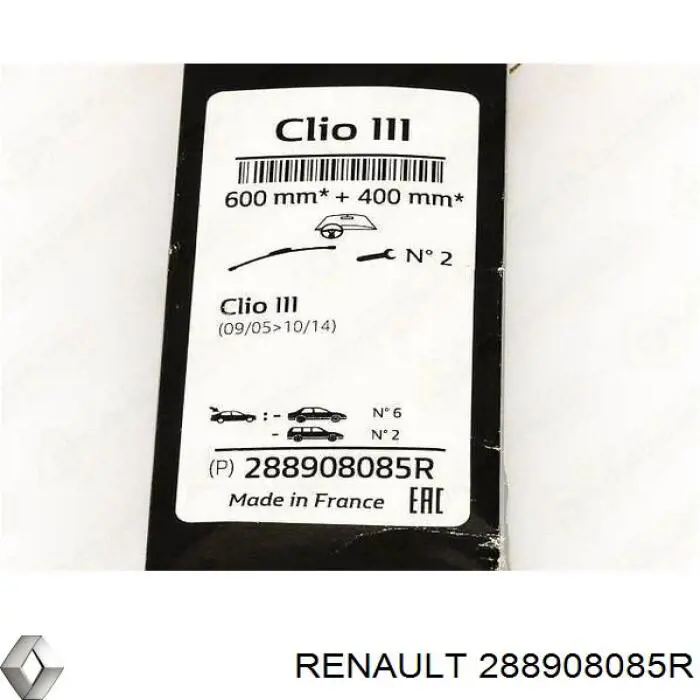 Comprar 288908085R Renault (RVI) Juego de escobillas de luna delantera, 2 piezas