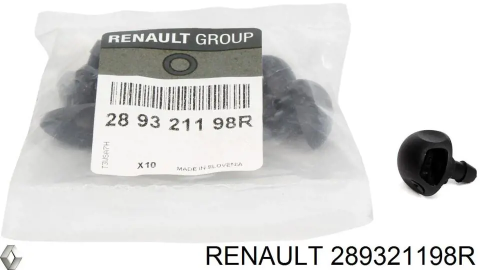 289321198R Renault (RVI) tobera de agua regadora, lavado de parabrisas