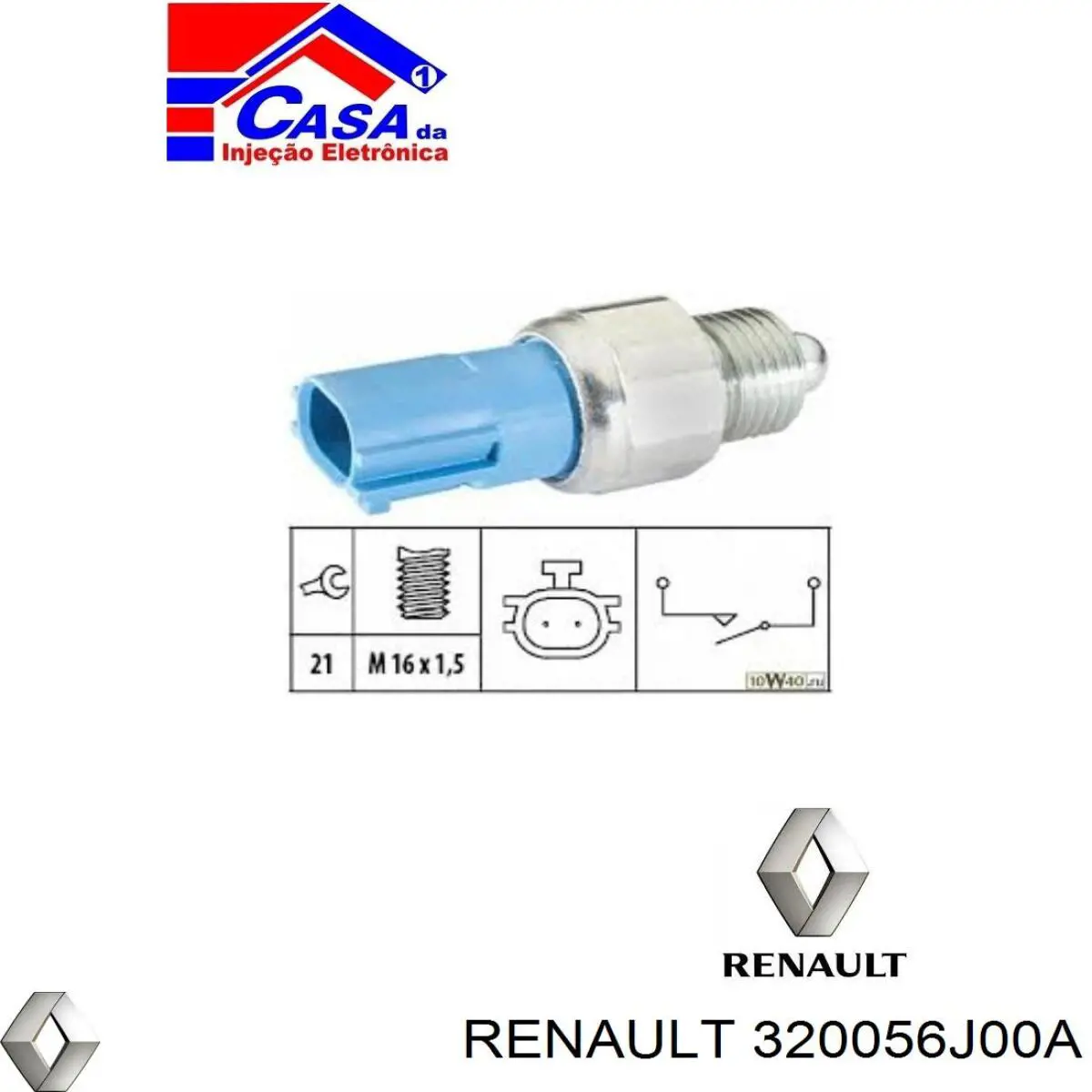 320056J00A Renault (RVI) interruptor, piloto de marcha atrás