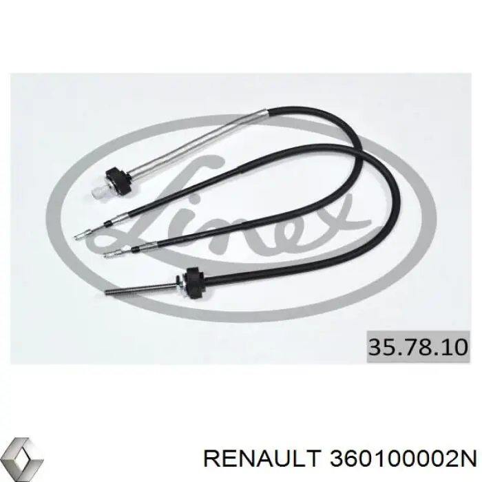 Cable de freno de mano trasero derecho/izquierdo Renault (RVI) 360100002N precio, desde 32,44 EUR