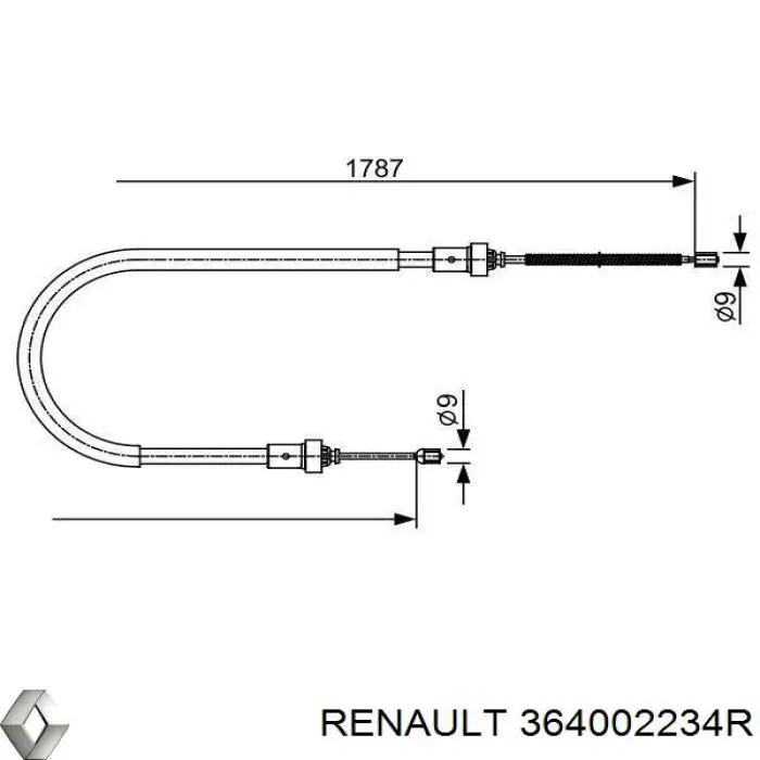 Comprar 364002234R Renault (RVI) Cable de freno de mano trasero derecho/izquierdo