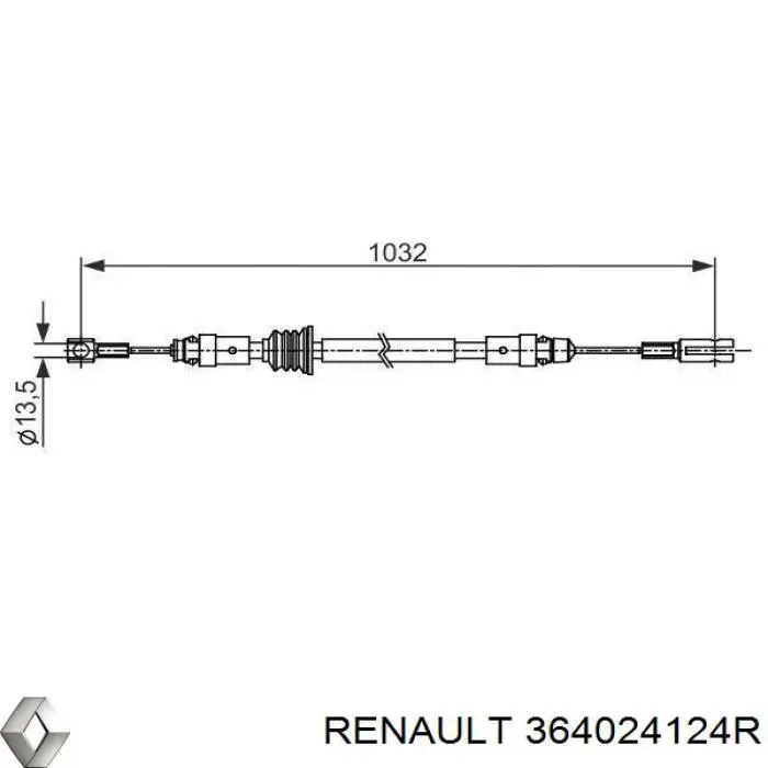 Cable del freno de estacionamiento delantero Renault (RVI) 364024124R precio, desde 14,32 EUR