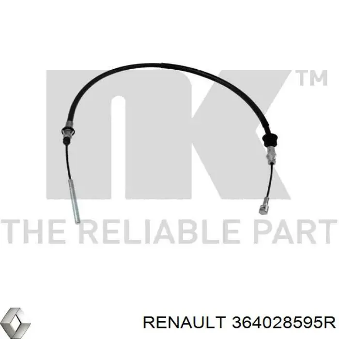 364028595R Renault (RVI) cable de freno de mano delantero