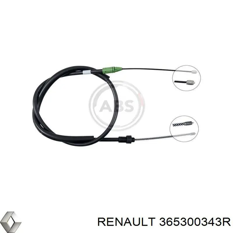 365300343R Renault (RVI) cable de freno de mano trasero derecho