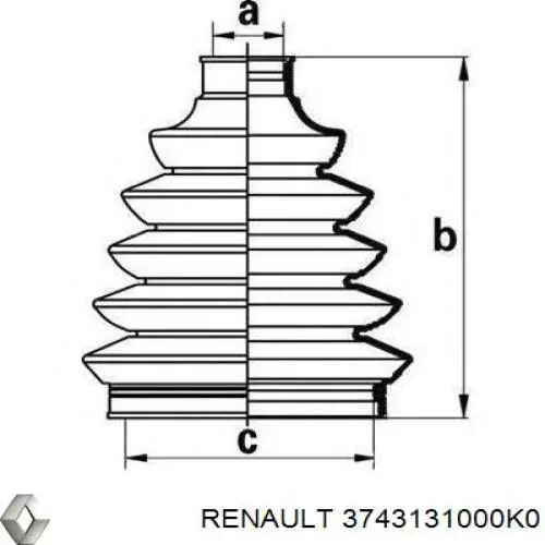 3743131000K0 Renault (RVI) fuelle, árbol de transmisión delantero exterior