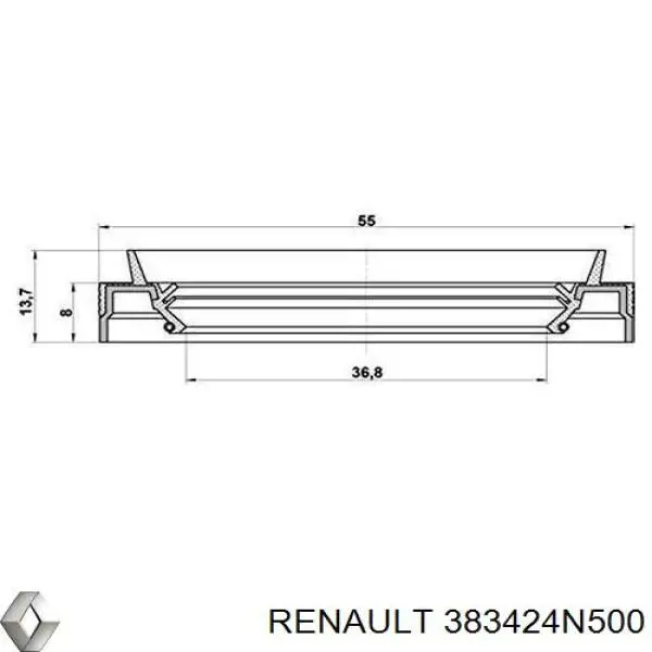 383424N500 Renault (RVI) anillo retén, diferencial eje trasero