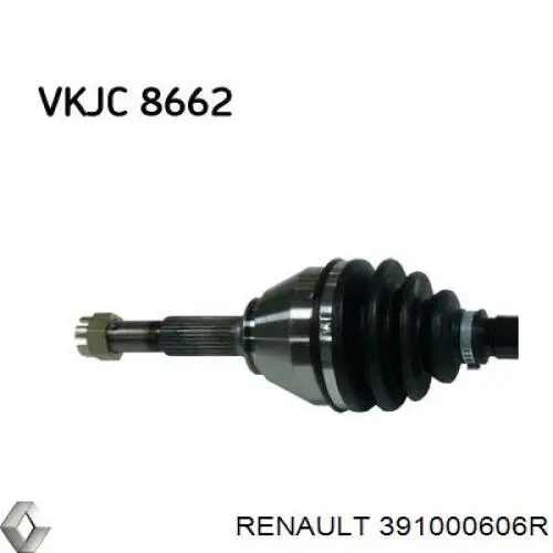 391000606R Renault (RVI) árbol de transmisión delantero derecho