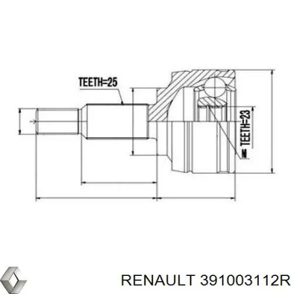 Semieje delantero derecho Renault (RVI) 391003112R precio, desde 74,14 EUR