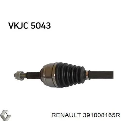 Semieje delantero derecho Renault (RVI) 391008165R precio, desde 95,83 EUR