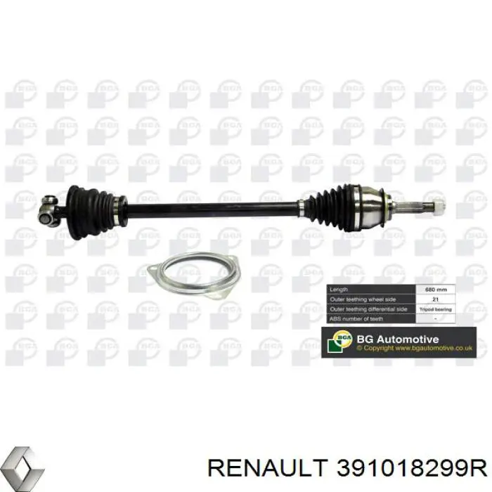 391018299R Renault (RVI) árbol de transmisión delantero izquierdo