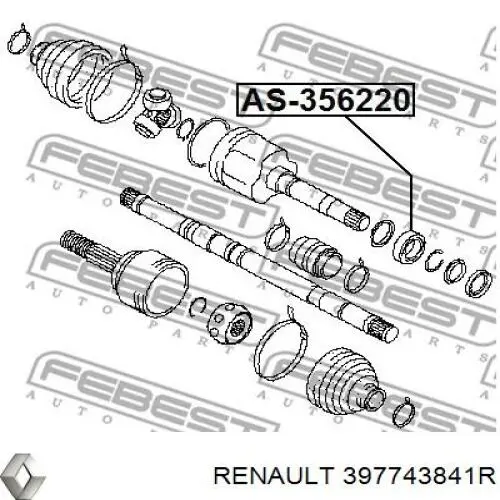 Comprar 397743841R Renault (RVI) Soporte de rodamiento intermedio del semieje delantero