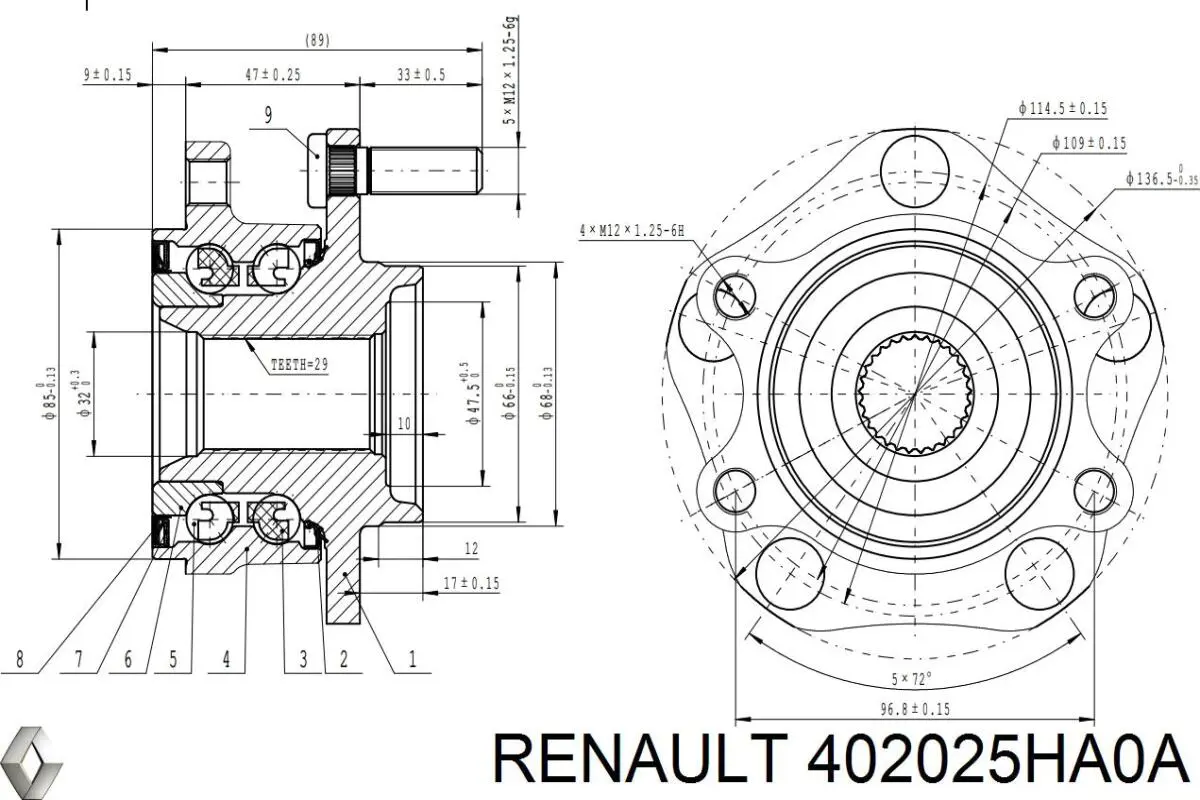 402025HA0A Renault (RVI) Cubo delantero